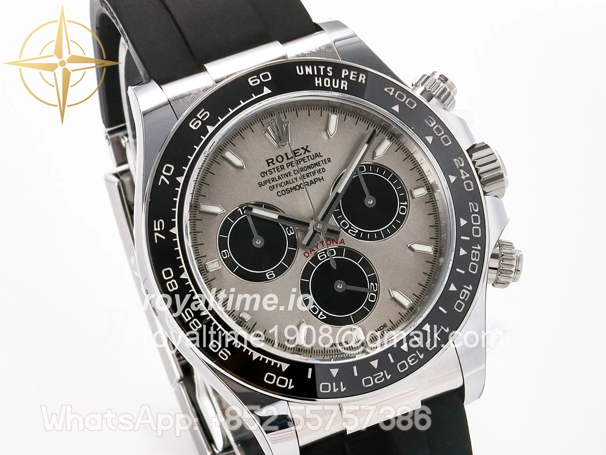 Rolex Daytona 126519 SS ARF Silver/Black Stick Dial on Oysterflex Strap DD4131 V2 (Weighted) - Image 7