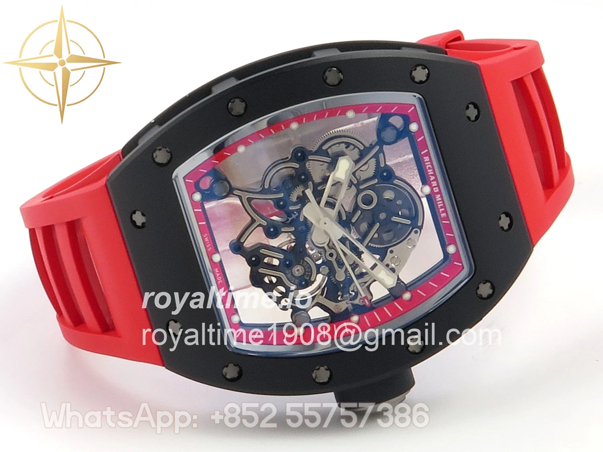 Richard Mille RM055 Black Ceramic APSF on Red Inner Bezel on Red Rubber Strap RMUL2 - Image 7