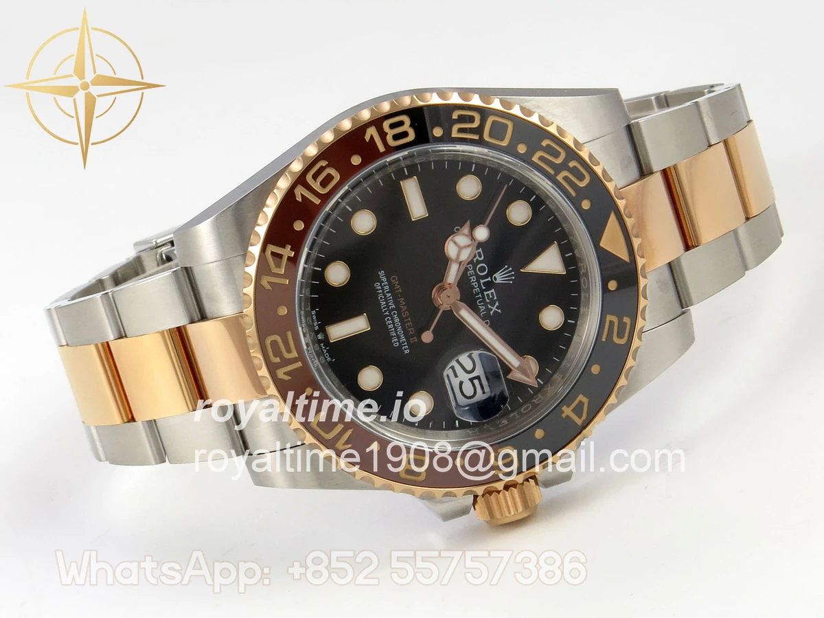 Rolex GMT Master II 126711 CHNR 904L SS/RG VF Black Dial On SS/RG Bracelet DD3285 CHS - Image 7