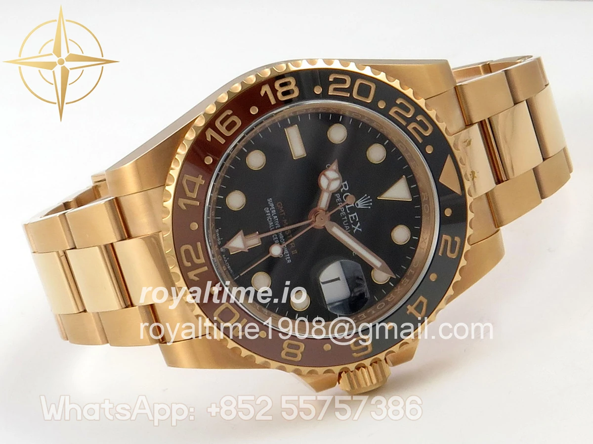 Rolex GMT-Master II 126715 CHNR Black/Brown Ceramic VF on RG Bracelet DD3285 - Image 7