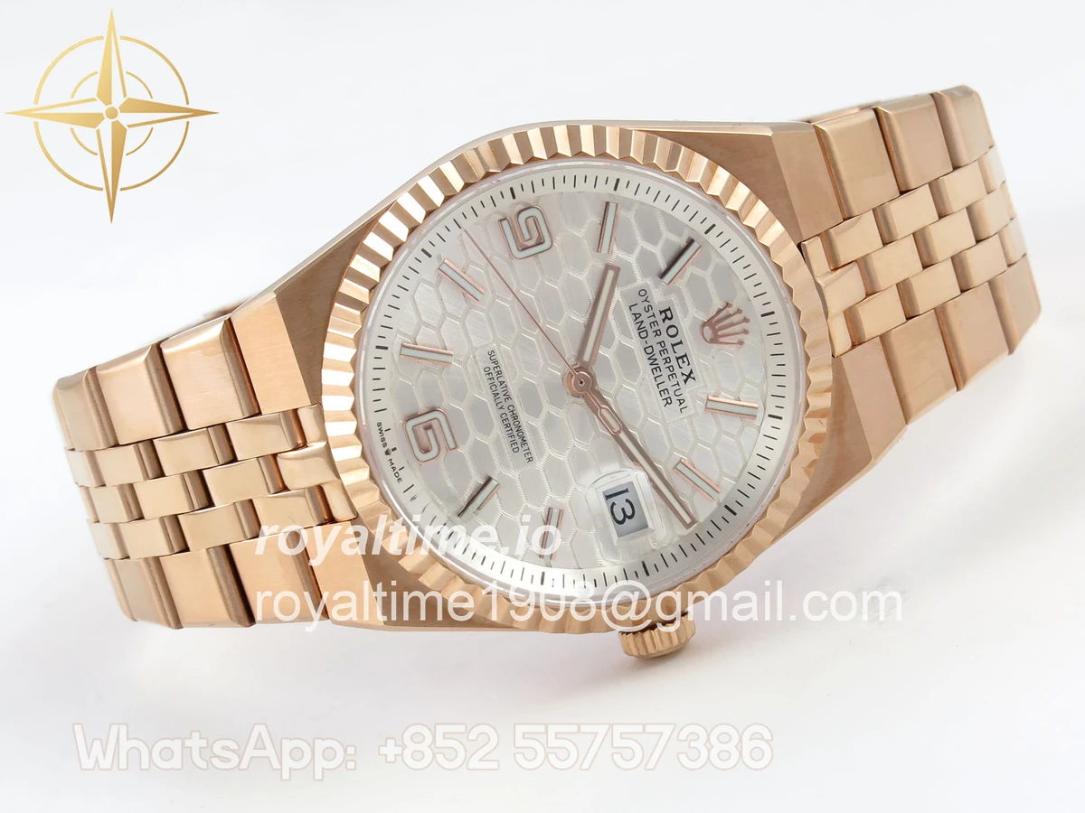 Rolex Land Dweller 127335 DIWF White Dial on RG Bracelet A7135 - Image 7