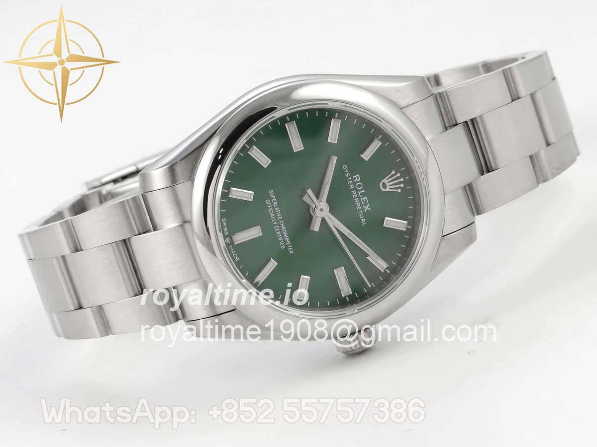 Rolex Oyster Perpetual 31mm 277200 DIWF Green Dial on SS Bracelet A2232 - Image 7