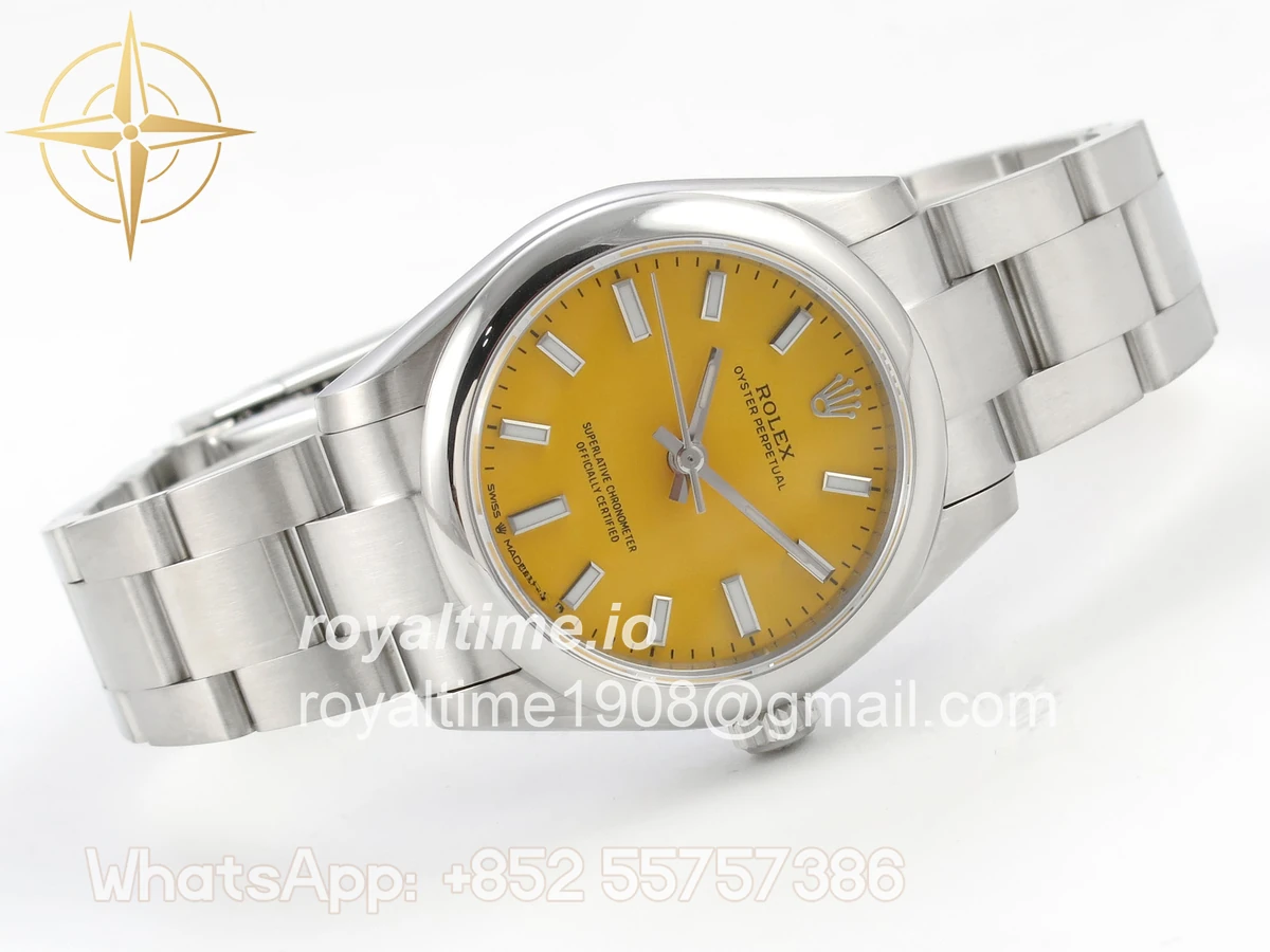 Rolex Oyster Perpetual 31mm 277200 DIWF Yellow Dial on SS Bracelet A2232 - Image 7