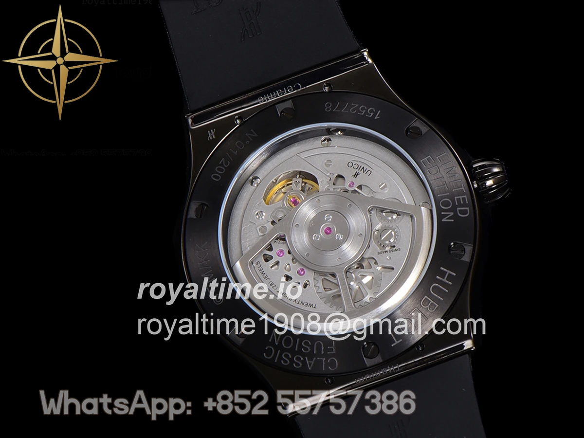 Hublot Classic Fusion Takashi Murakami 45mm Sunflower Dial in DLC on Rubber Strap - Image 7