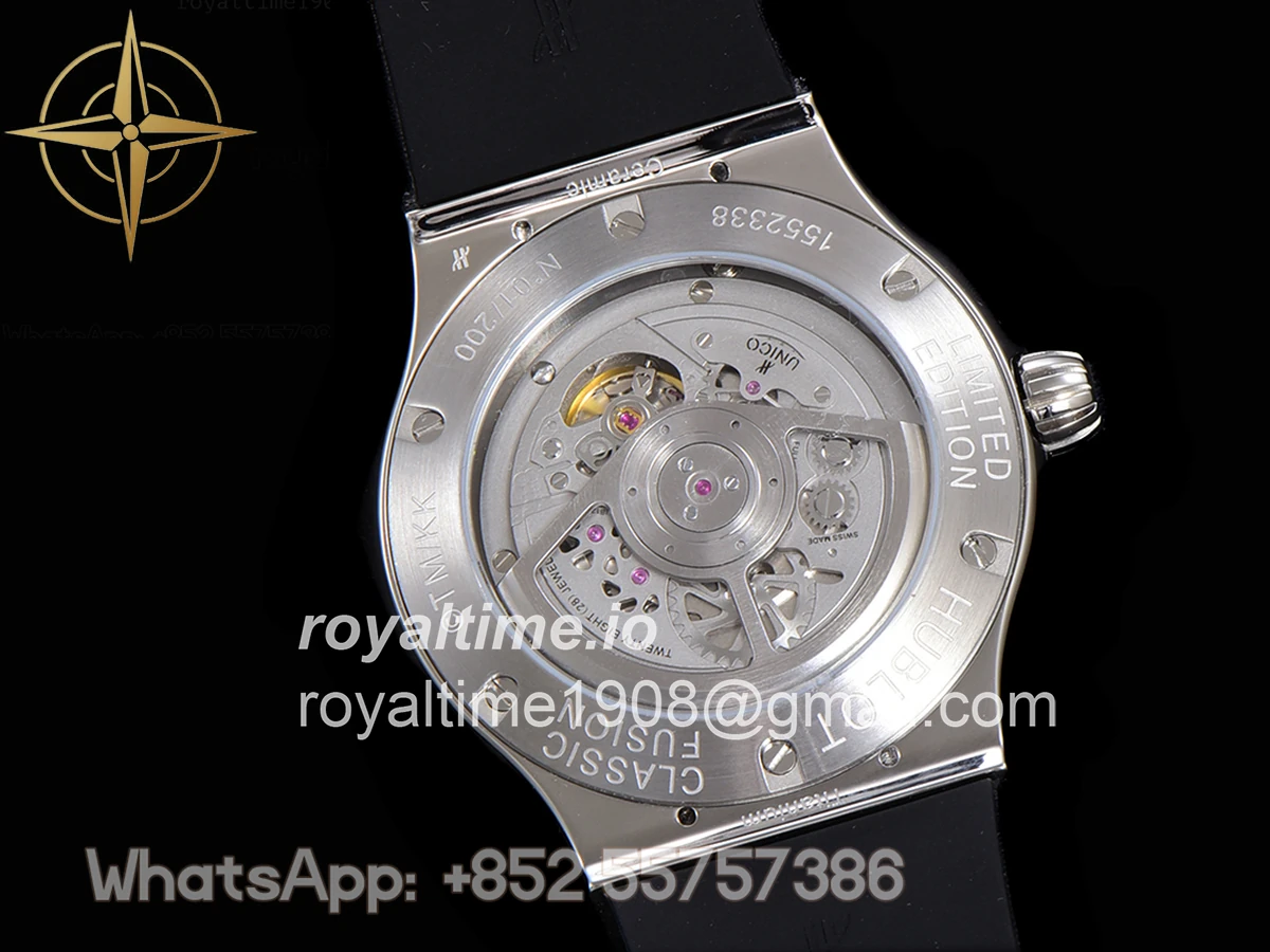 Hublot Classic Fusion Takashi Murakami 45mm Sunflower Dial in Steel on Rubber Strap - Image 7