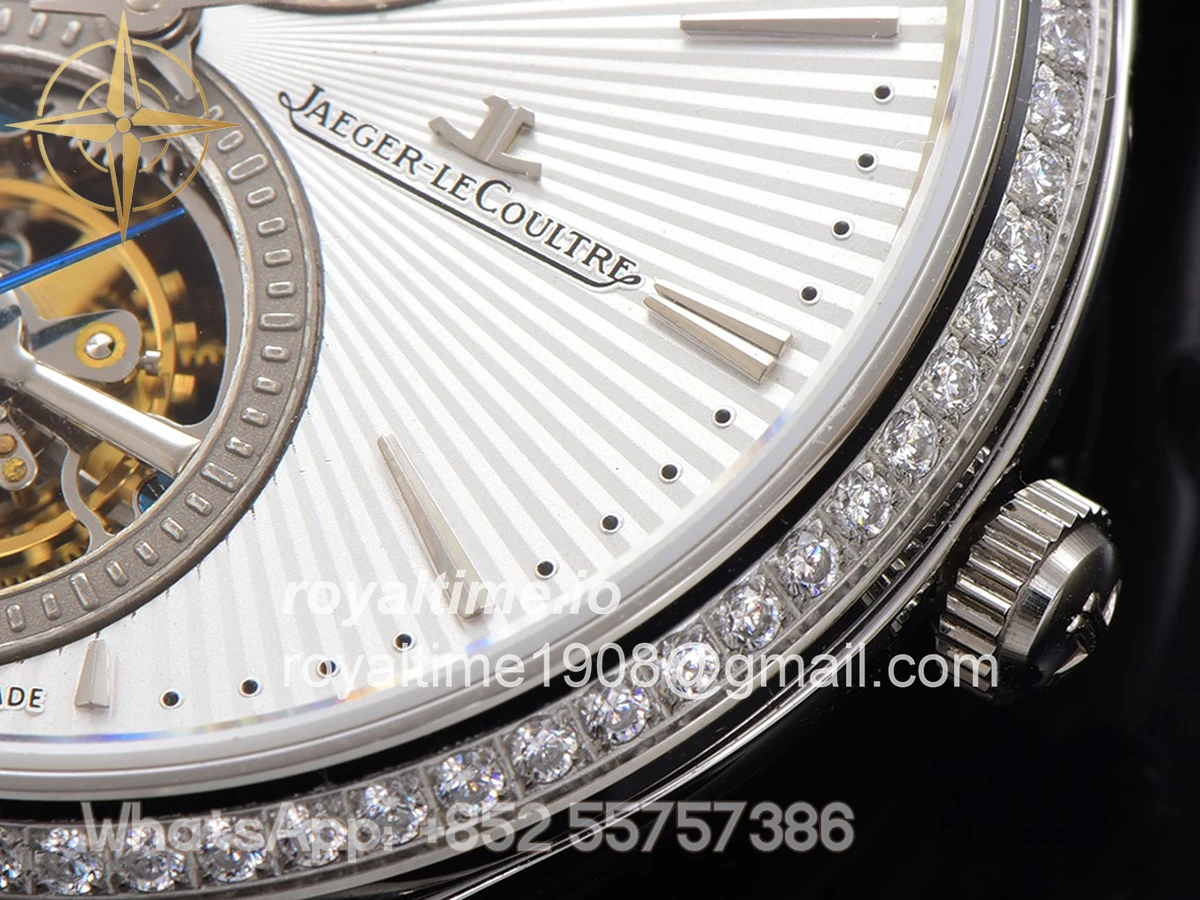 Jaeger-LeCoultre Master Ultra Thin Tourbillon White Dial with Diamond Bezel in White Gold - Image 7