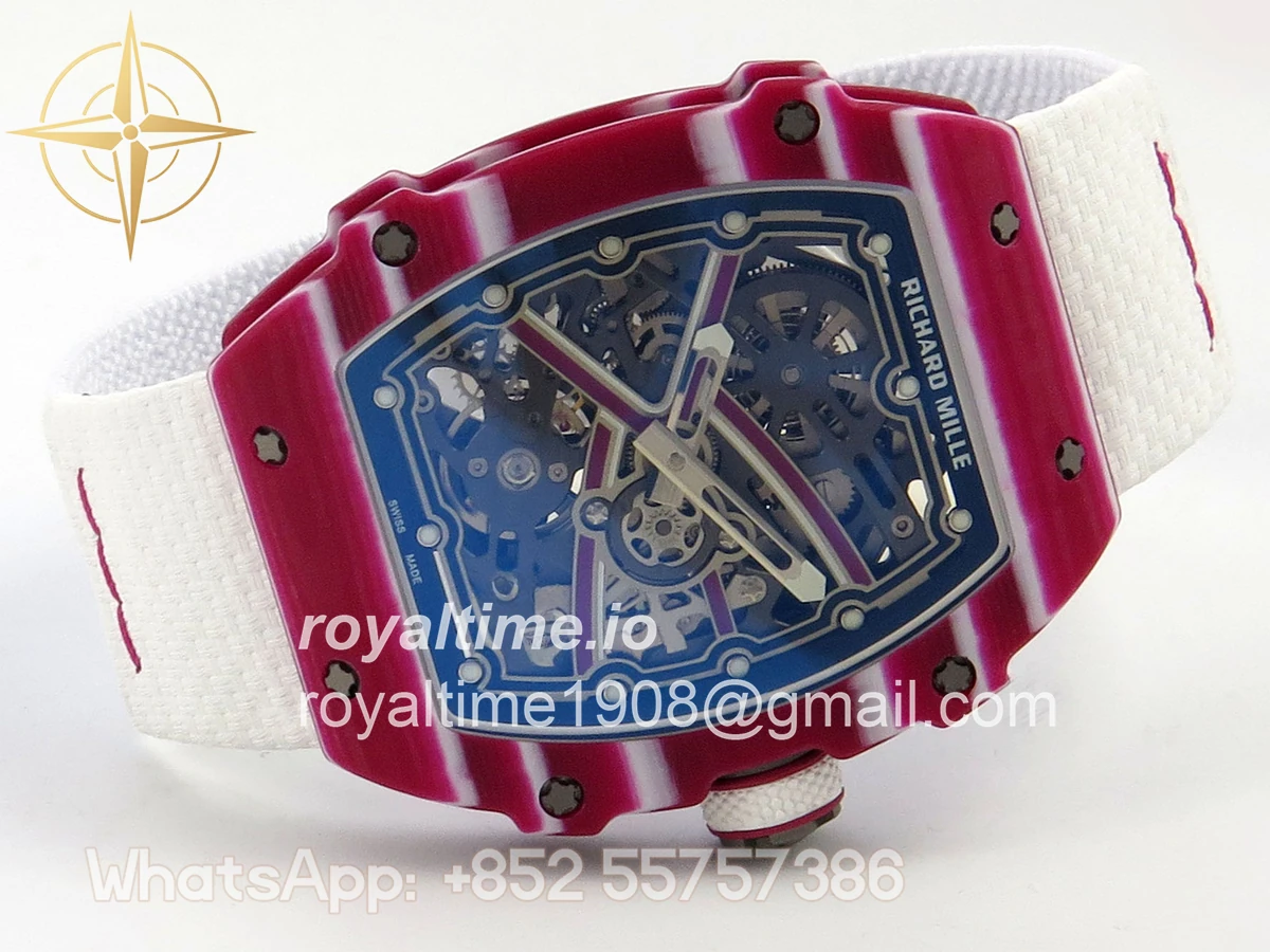 Richard Mille AVF RM67-02 Red NTPT Skeleton Dial on White Elastic strap CRMA7 V2 - Image 7