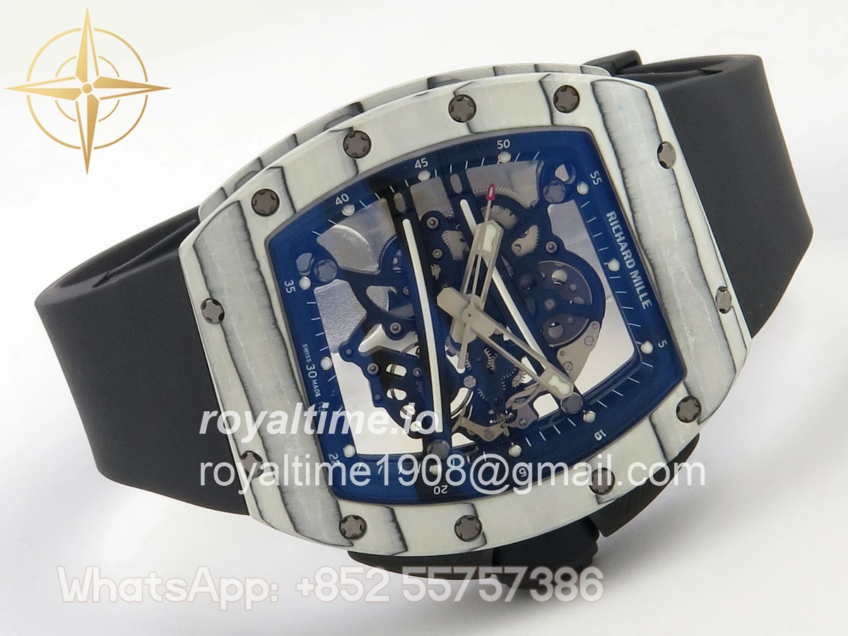 Richard Mille RM061-01 Yohan Blake White NTPT RF on Black Rubber Strap RMUL2 - Image 7