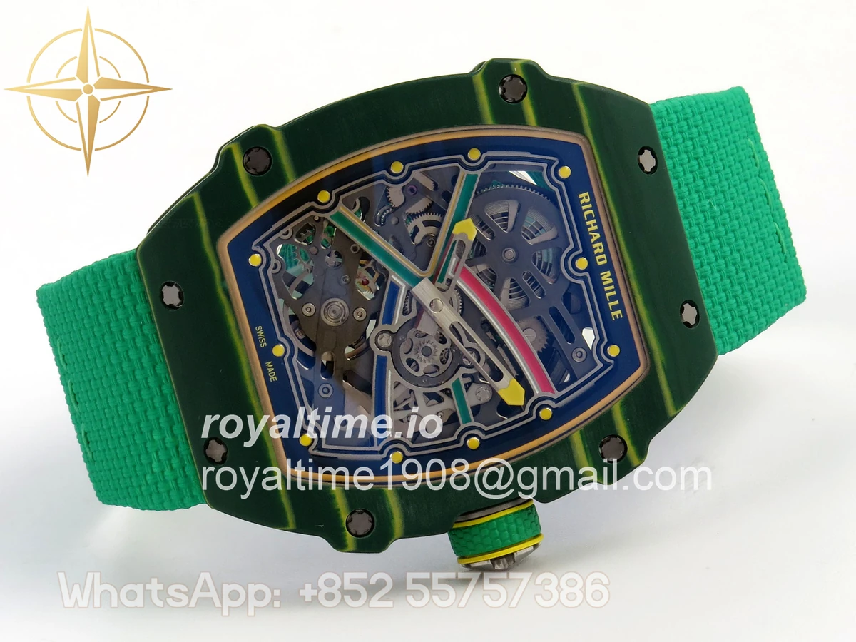 Richard Mille RM67-02 Real Green NTPT VAF Skeleton Dial On Green Nylon strap CRMA7 - Image 7