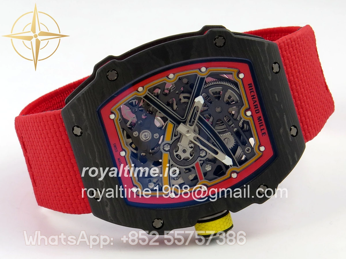 Richard Mille Umi Maker's RM67-02 Black NTPT Alexander Black/Red/Yellow Skeleton Dial on Nylon strap CRMA7 V2 - Image 7