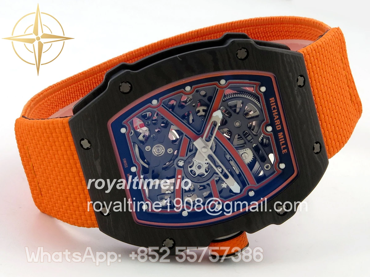 Richard Mille Umi Maker's RM67-02 Black NTPT McLaren Orange Skeleton Dial on Nylon strap CRMA7 V2 - Image 7