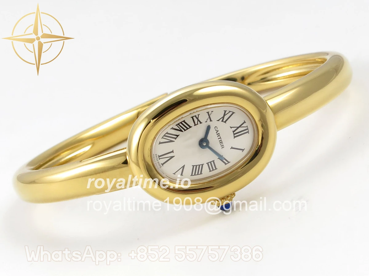 Cartier Baignoire De Cartier YG BLSF White Dial on YG Medium Size Bracelet Swiss Quartz - Image 7