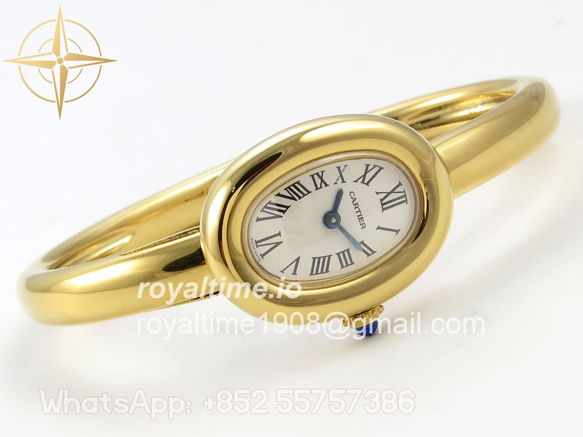 Cartier Baignoire De Cartier YG BLSF White Dial on YG Small Size Bracelet Swiss Quartz - Image 7