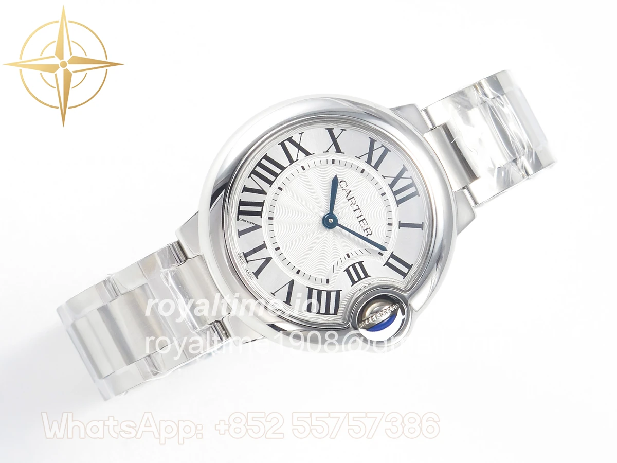 Cartier Ballon Bleu 33mm SS AF White Textured Dial on SS Bracelet Ronda Quartz - Image 7
