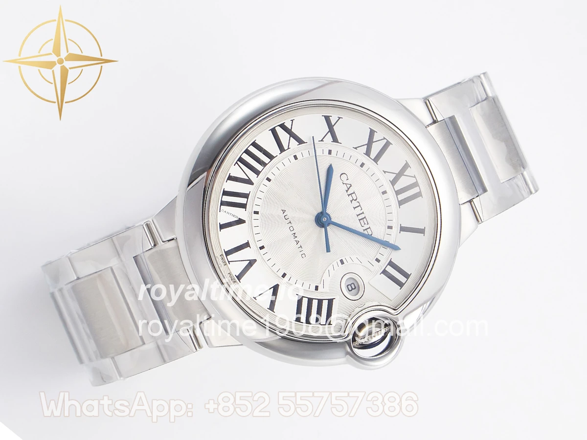 Cartier Ballon Bleu 42mm SS AF White Texture Dial on SS Bracelet A2824 V5 - Image 7