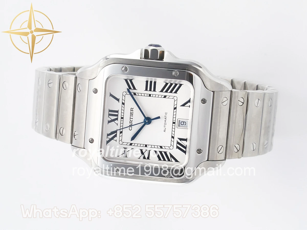 Cartier Santos de Cartier 40mm SS BVF White Dial on SS Bracelet MIYOTA 9015 - Image 7