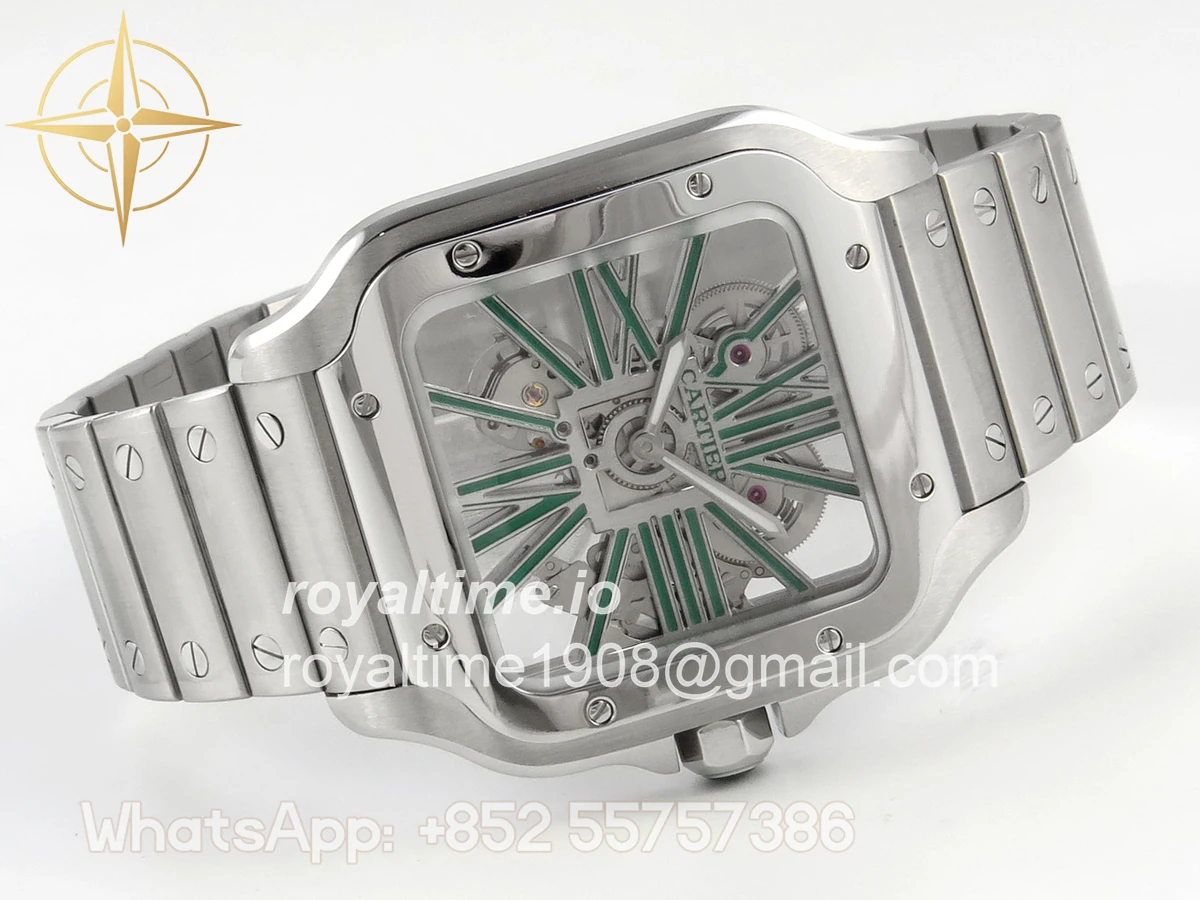 Cartier Santos de Cartier Skeleton SS MLF Skeleton Dial on SS SmartLink Bracelet 9611MC - Image 7