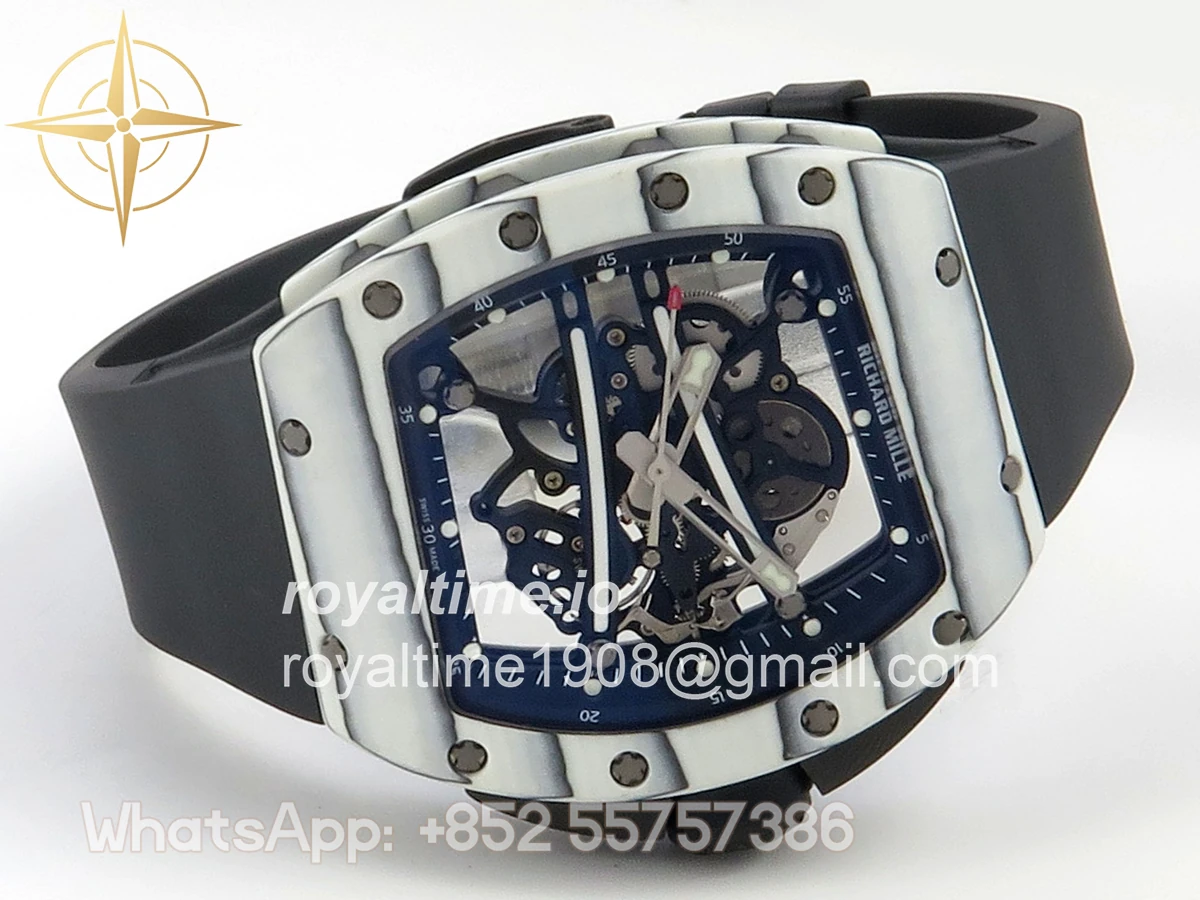 Richard Mille AVF RM061 White NTPT Black Inner Bezel Black Rubber Strap Vaucher RMUL2 Free Sprung (Mod) - Image 7
