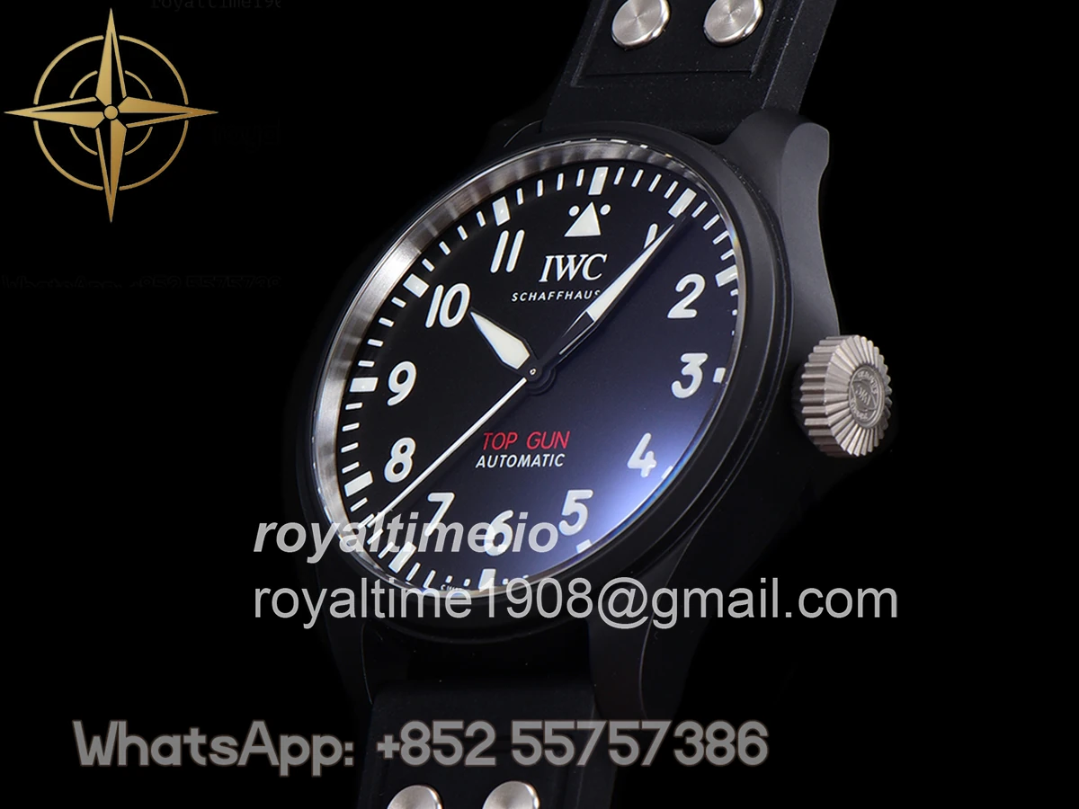 IWC Big Pilot’s Watch Automatic Top Gun IW326906 on Black Leather Strap - Image 7