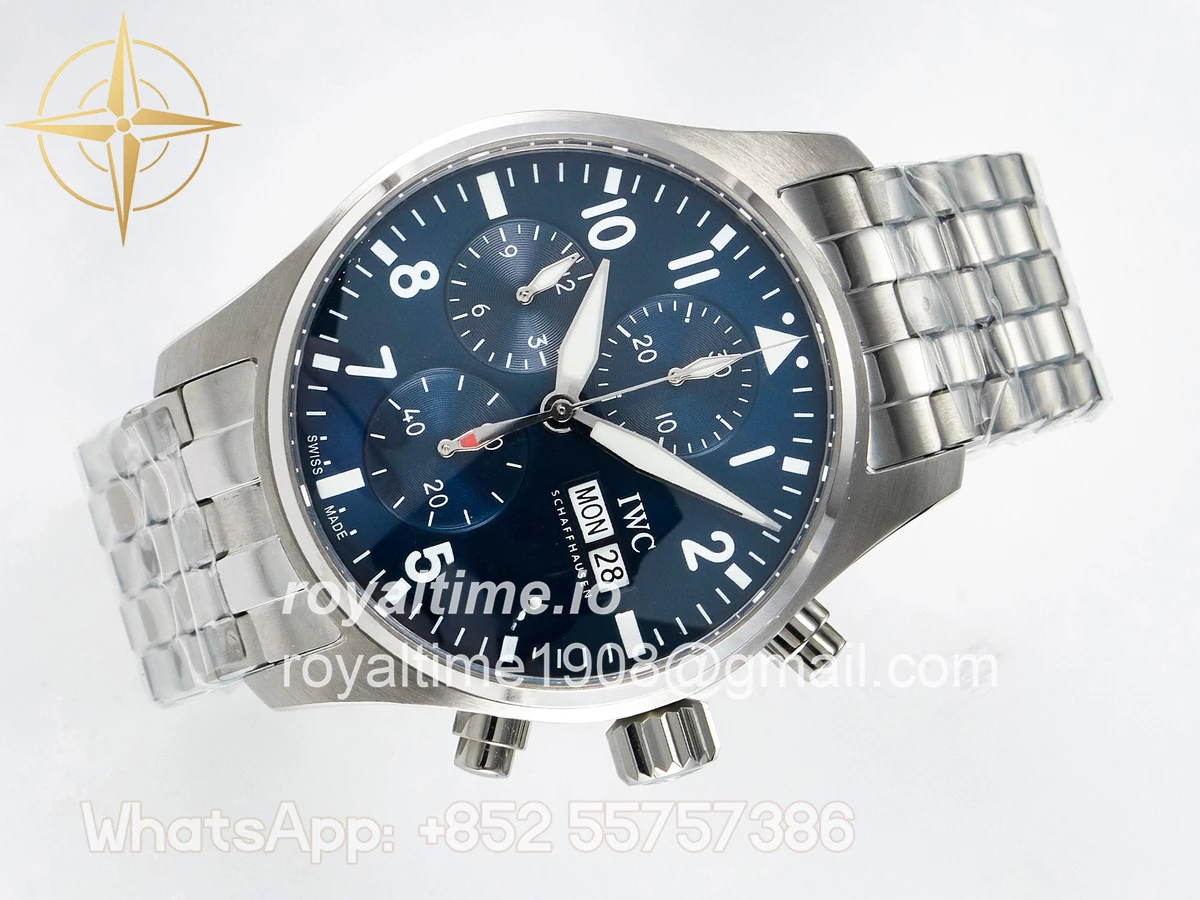 IWC Pilot’s Watch IW388102 BLSF Performance Chronograph 41mm SS Blue Dial On Stainless steel bracelet A7750 to 69385 - Image 7