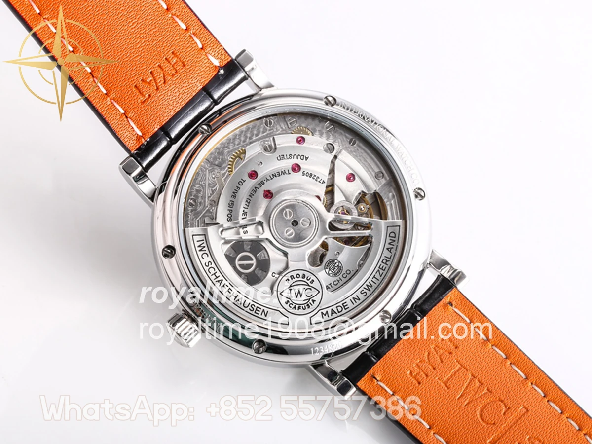 IWC Portofino Hand Wound Moon Phrase IW5548 Grey Dial in Steel - Image 7