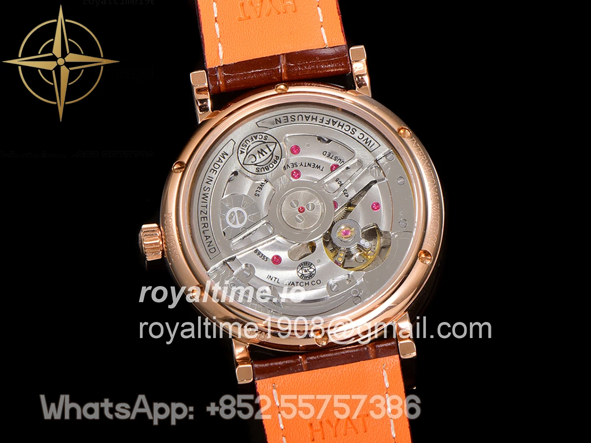 IWC Portofino Hand Wound Moon Phrase IW5548 White Dial in Rose Gold - Image 7