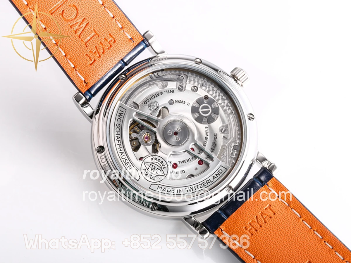 IWC Portofino Hand Wound Moon Phrase IW5548 White Dial in Steel - Image 7