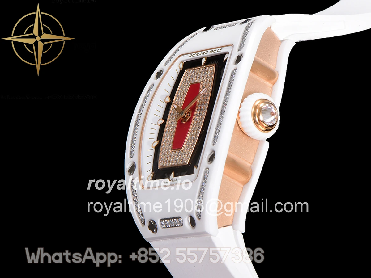 Richard Mille RM 007 Automatic Ladies White Ceramic Red Lips Diamond - Image 7