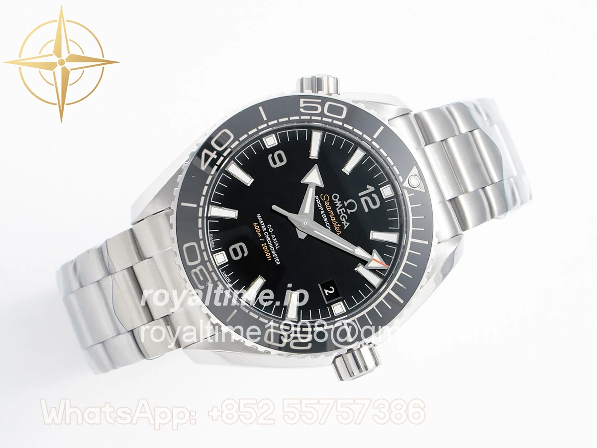 Omega Planet Ocean 600M 39.5mm VSF Black Dial Black Ceramic Bezel on SS Bracelet A8800 - Image 7