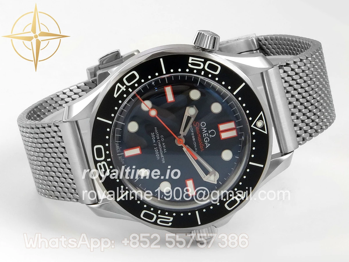 Omega Seamaster 300M Diver SS ORF Black/Orange Dial on SS Mesh Bracelet OR8806 - Image 7