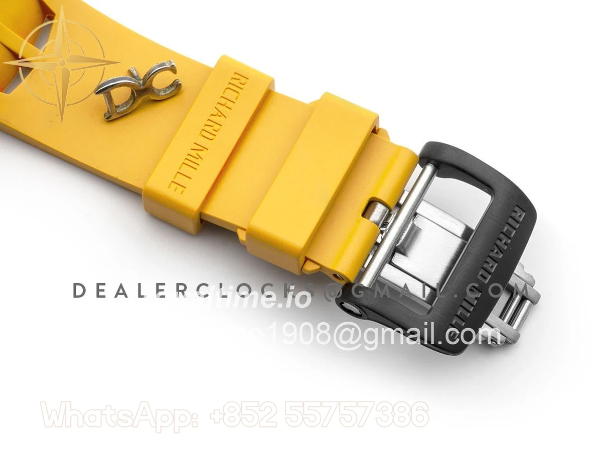 Richard Mille RM 011 Automatic Flyback Chronograph Carbon on Yellow Rubber Strap - Image 7