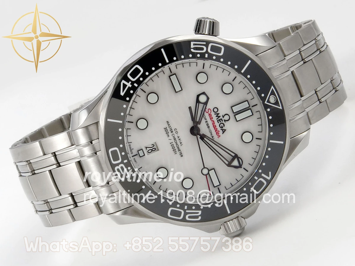Omega Seamaster Diver 300M SS ORF Black Ceramic White Dial on SS Bracelet OR8800 - Image 7