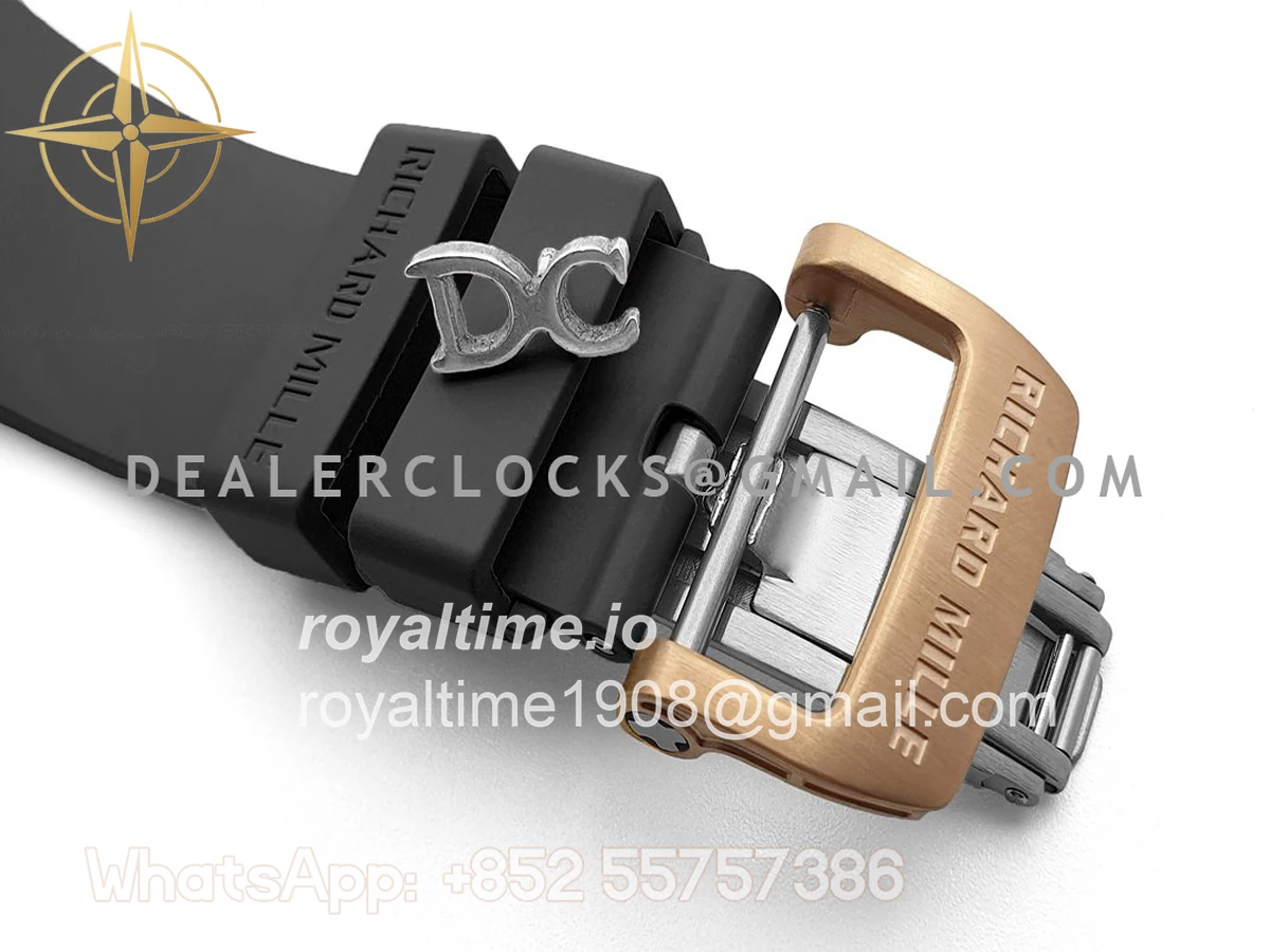 Richard Mille RM 011 Automatic Flyback Chronograph in Rose Gold / Titanium on Black Rubber - Image 7