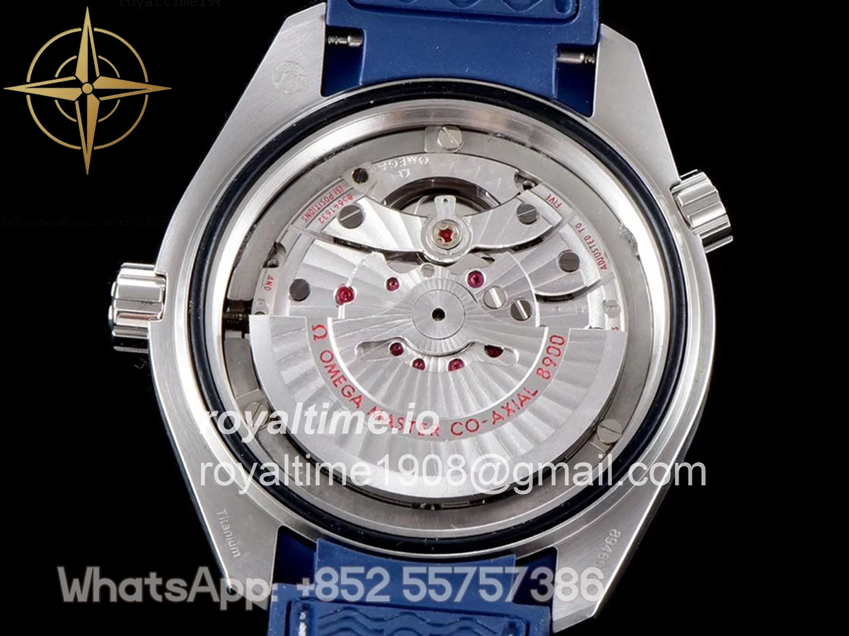 Omega Seamaster Planet Ocean 600M 43.5mm Blue Dial in Steel on Leather Strap - Image 7