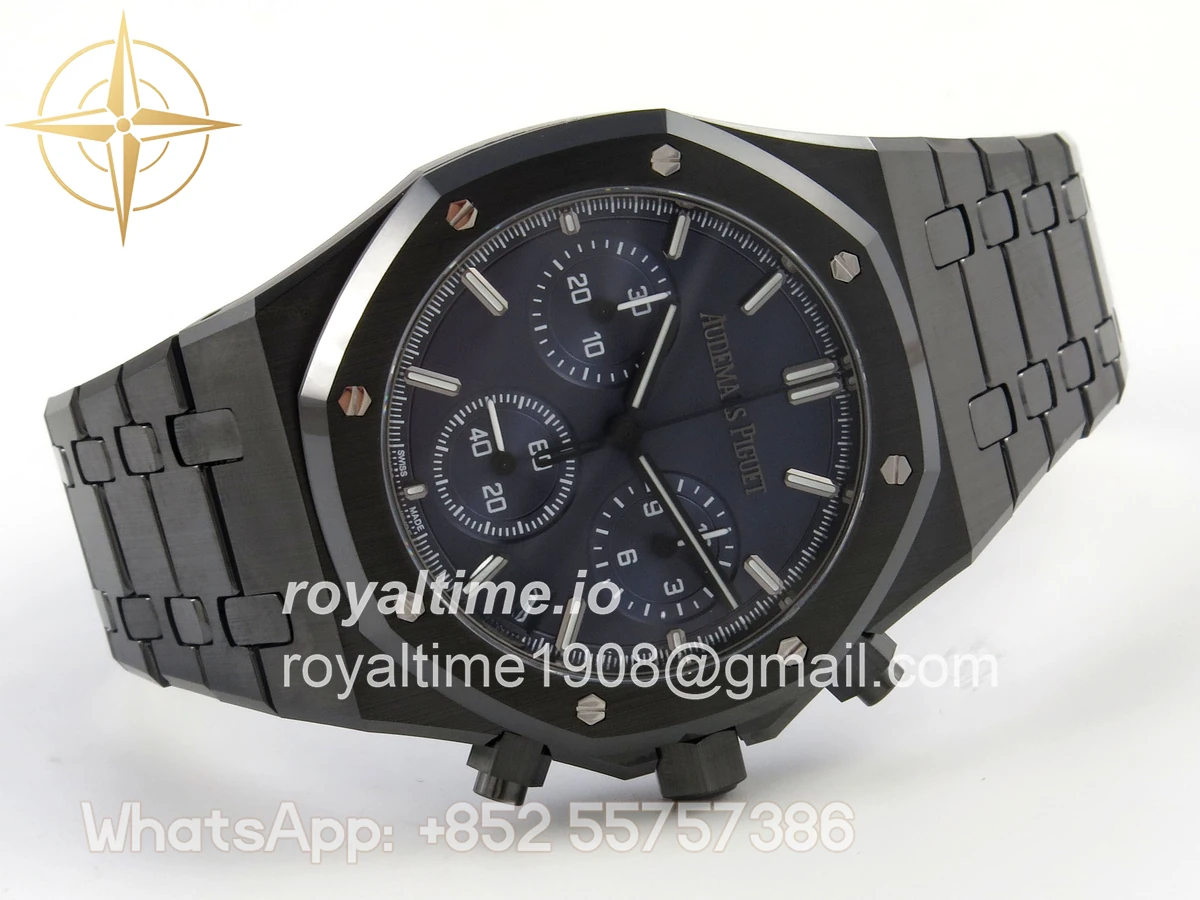 Audemars Piguet Royal Oak Chrono 26240 Black Ceramic Blue Dial APSF on Ceramic Bracelet SA4401 - Image 7