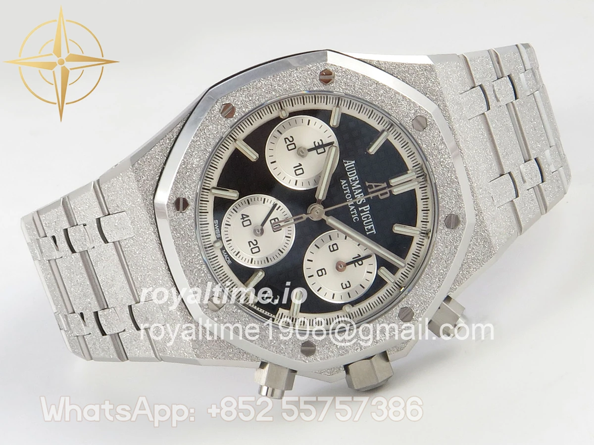 Audemars Piguet Royal Oak Chrono 26240 Frosted SS DDF Black/White Dial on SS Bracelet DD4401 - Image 7
