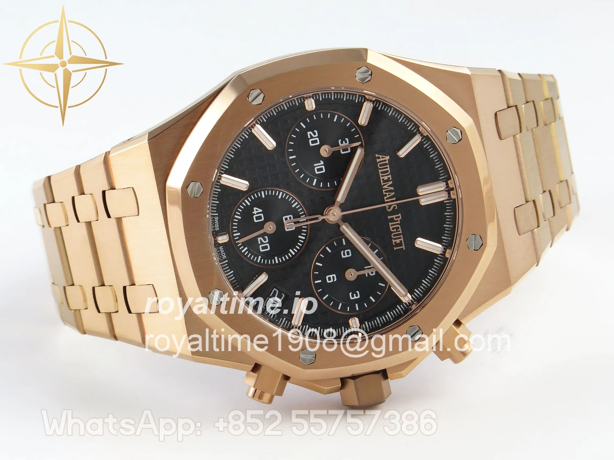 Audemars Piguet Royal Oak Chrono 26240 RG APSF Black Dial on RG Bracelet SA4401 - Image 7