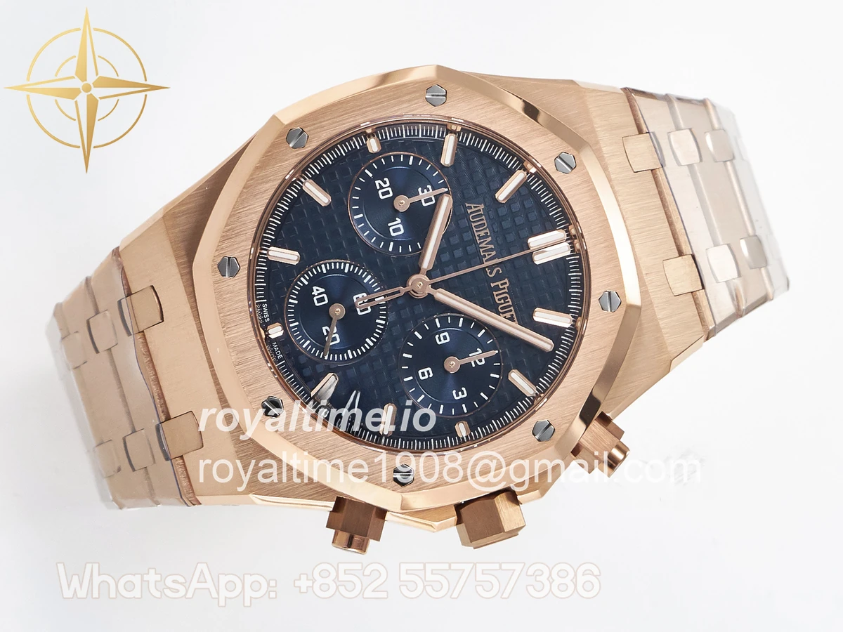 Audemars Piguet Royal Oak Chrono 26240 RG APSF Blue Dial on RG Bracelet SA4401 - Image 7