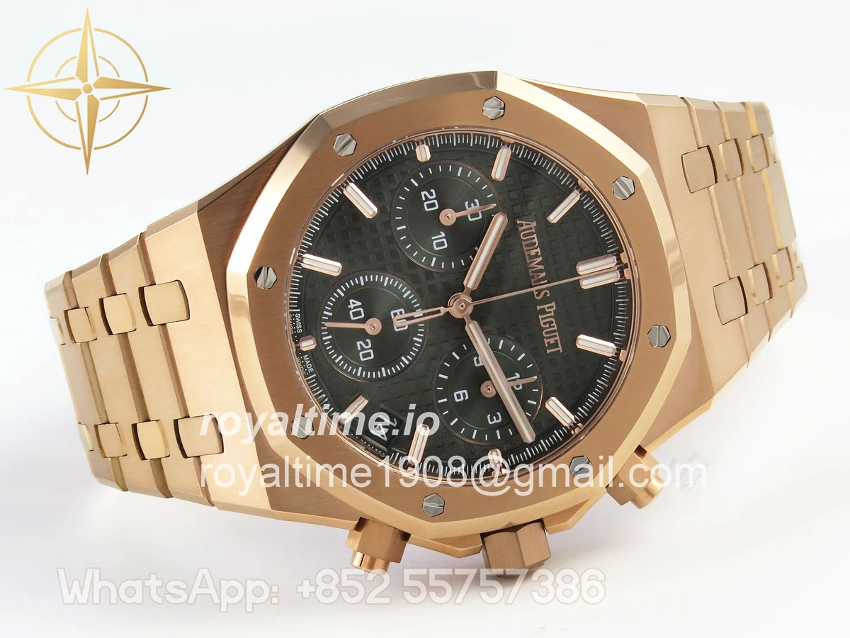 Audemars Piguet Royal Oak Chrono 26240 RG APSF Green Dial on RG Bracelet SA4401 - Image 7