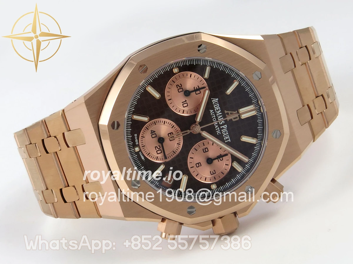 Audemars Piguet Royal Oak Chrono 26240 RG DDF Brown/RG Dial on RG Bracelet DD4401 Gain Weight (SW Dial) - Image 7