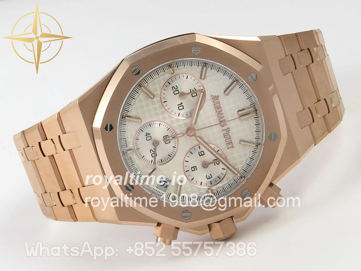 Audemars Piguet Royal Oak Chrono 26240 RG DDF Silver Dial on RG Bracelet DD4401 Gain Weight (SW Dial) - Image 7