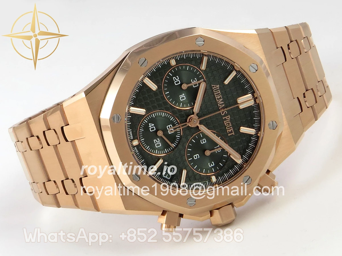Audemars Piguet Royal Oak Chrono 26240 RG DDSF Green Dial on RG Bracelet DD4401 - Image 7