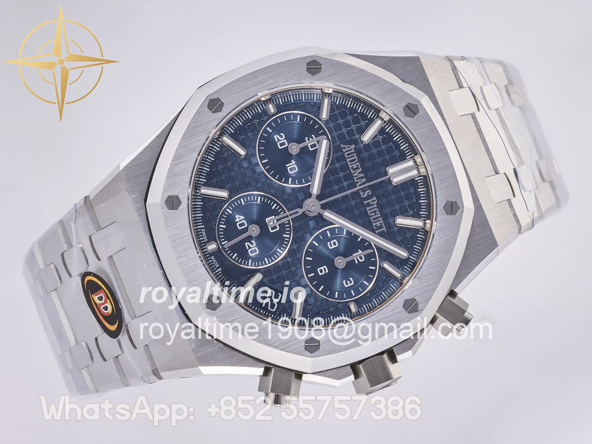 Audemars Piguet Royal Oak Chrono 26240 SS DDF Blue Dial on SS Bracelet DD4401 (50th Anniversary) - Image 7