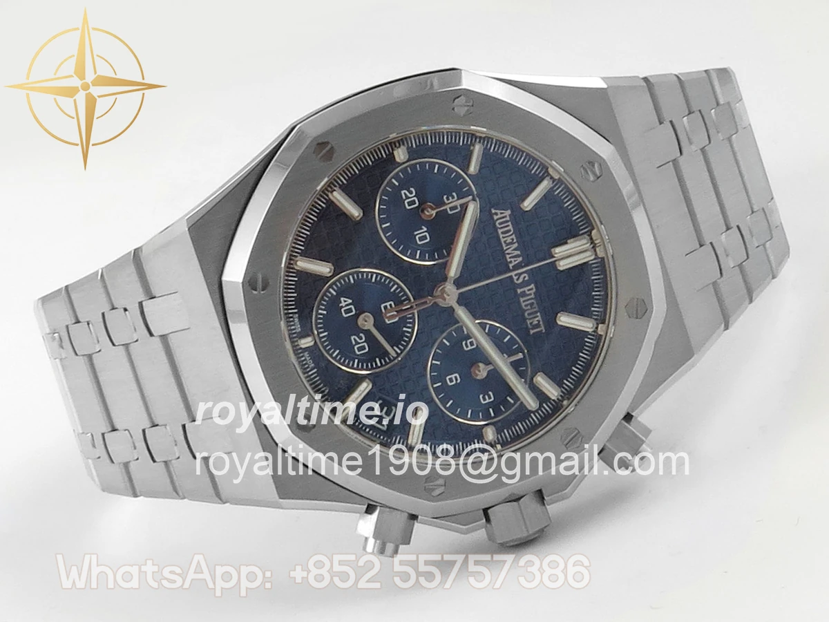 Audemars Piguet Royal Oak Chrono 26240 SS DDF Blue Dial on SS Bracelet DD4401 (SW Dial) V2 - Image 7