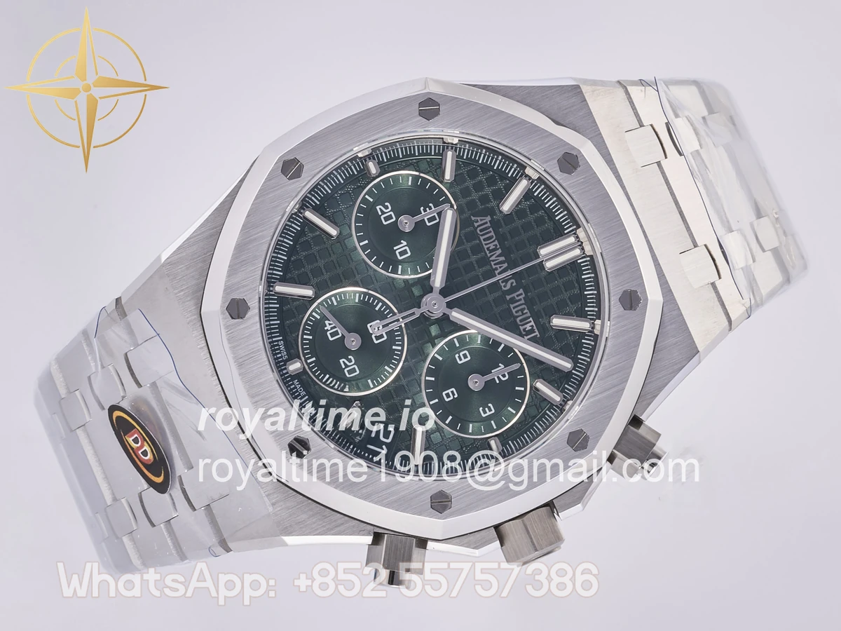 Audemars Piguet Royal Oak Chrono 26240 SS DDF Green Dial on SS Bracelet DD4401 (50th Anniversary) - Image 7