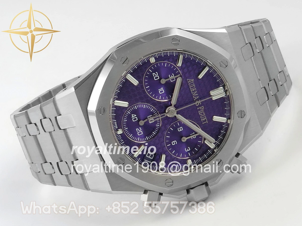 Audemars Piguet Royal Oak Chrono 26240 SS DDSF Purple Dial on SS Bracelet DD4401 - Image 7