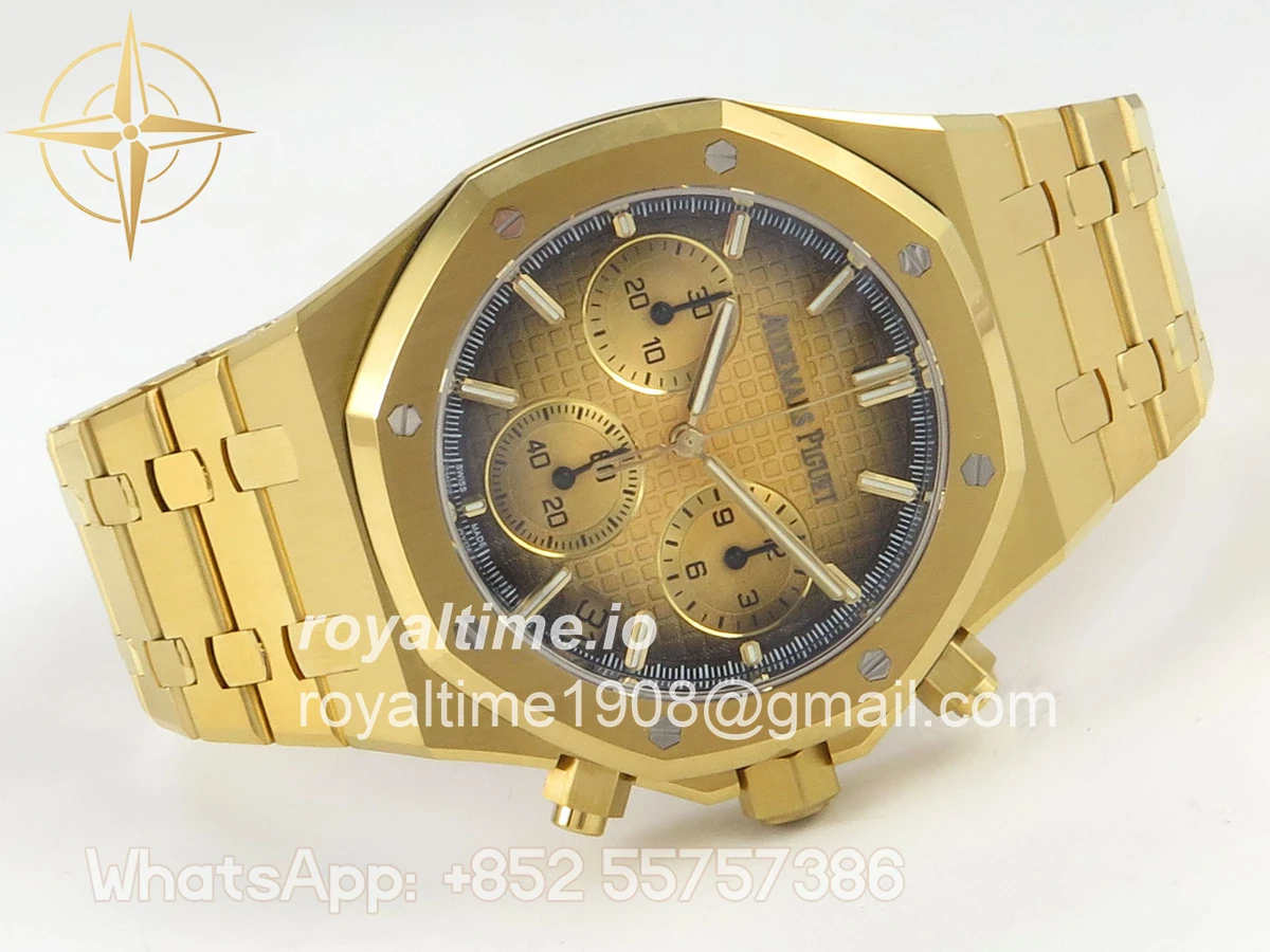 Audemars Piguet Royal Oak Chrono 26240 YG DDF YG Dial on YG Bracelet DD4401 - Image 7
