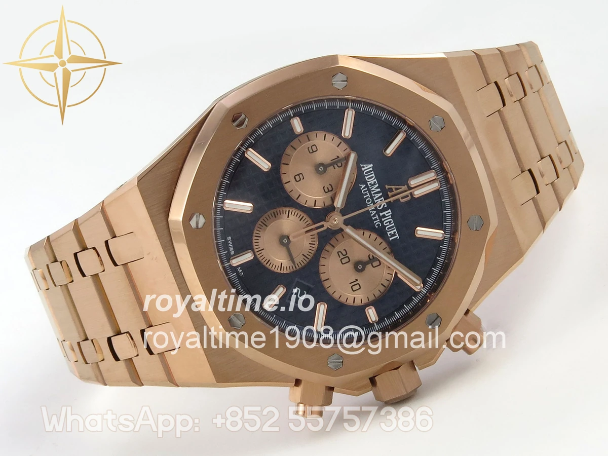 Audemars Piguet Royal Oak Chrono 26331 RG APSF Blue/RG Dial on RG Bracelet A2385 - Image 7