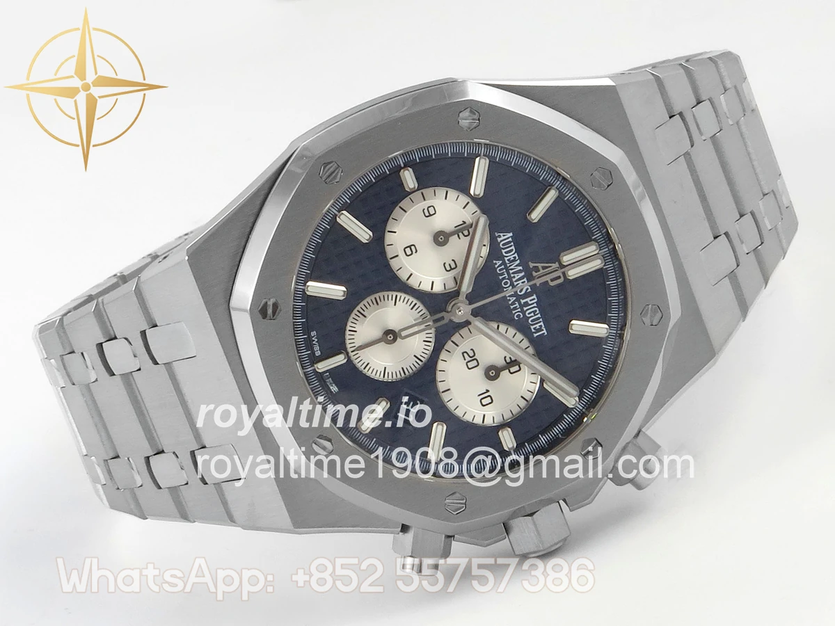 Audemars Piguet Royal Oak Chrono 26331 SS APSF Blue/White Dial on SS Bracelet A2385 - Image 7