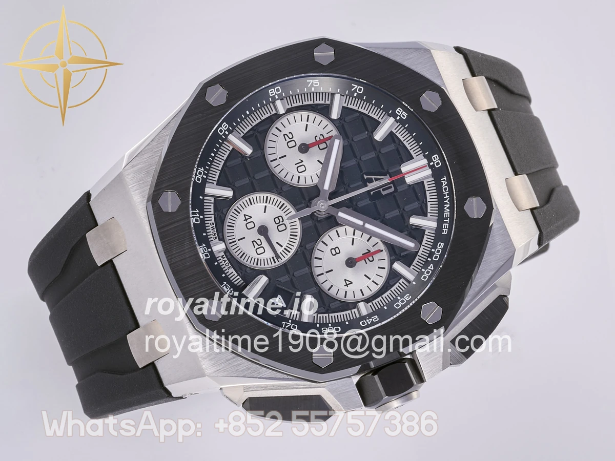 Audemars Piguet Royal Oak Offshore 43mm 26420so SS DDF Black/White Dial on Black Rubber Strap DD4401 - Image 7
